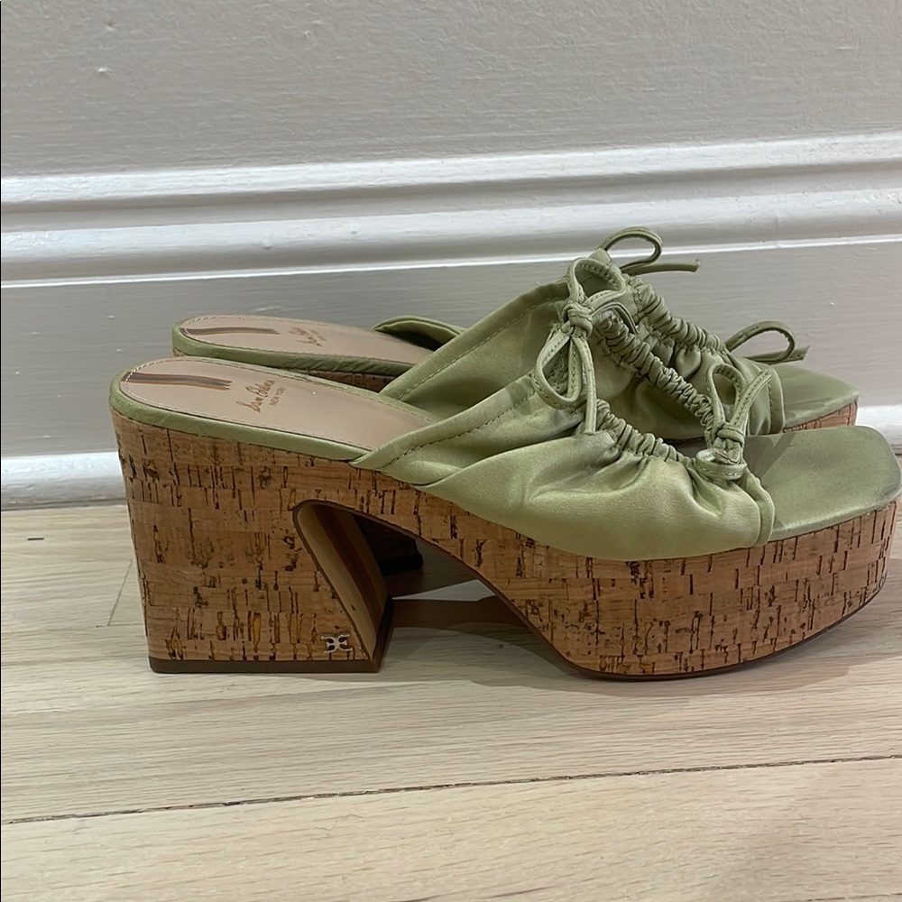 Sam Edelman Green Wedge Sandals - Picture 3 of 10